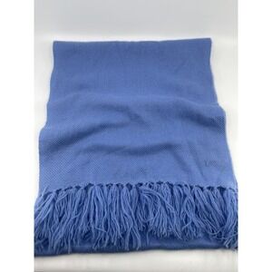 100% PASHMINA Handmade Light Blue Scarf Made In Nepal Boho Cottage core Read